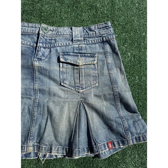 Vintage Y2K EDC by Esprit Denim Distressed Jean Mini Skirt - Size 38 - Picture 2 of 11